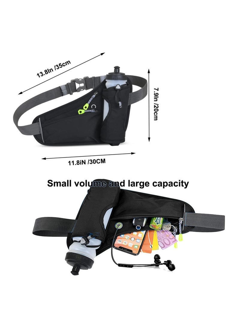 Fitness Running Waist Bag Can Hold Water Bottle Waterproof Outdoor Sports Phone Bag Men and Women Hiking Waist Bag Travel Bicycle Dog Walking Outdoor Sports Waist Bag (Blue)