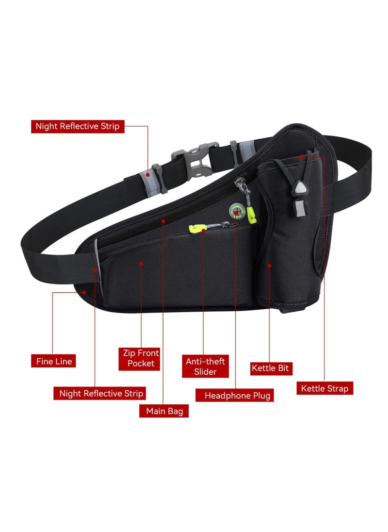 Fitness Running Waist Bag Can Hold Water Bottle Waterproof Outdoor Sports Phone Bag Men and Women Hiking Waist Bag Travel Bicycle Dog Walking Outdoor Sports Waist Bag (Pink)