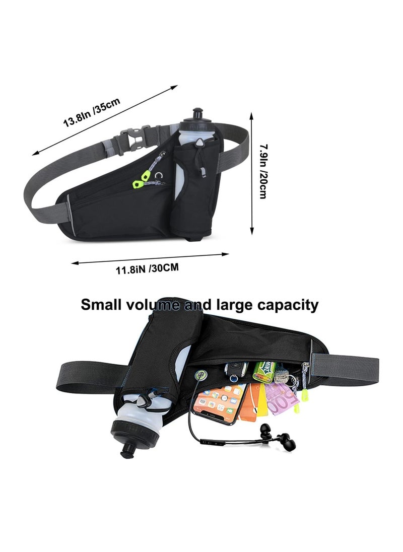 Fitness Running Waist Bag Can Hold Water Bottle Waterproof Outdoor Sports Phone Bag Men and Women Hiking Waist Bag Travel Bicycle Dog Walking Outdoor Sports Waist Bag (Pink)