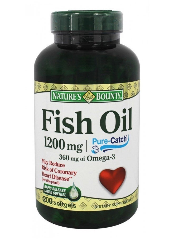 Fish Oil Supports Heart Health 1200 Mg Rapid Release Softgels 200 Ct