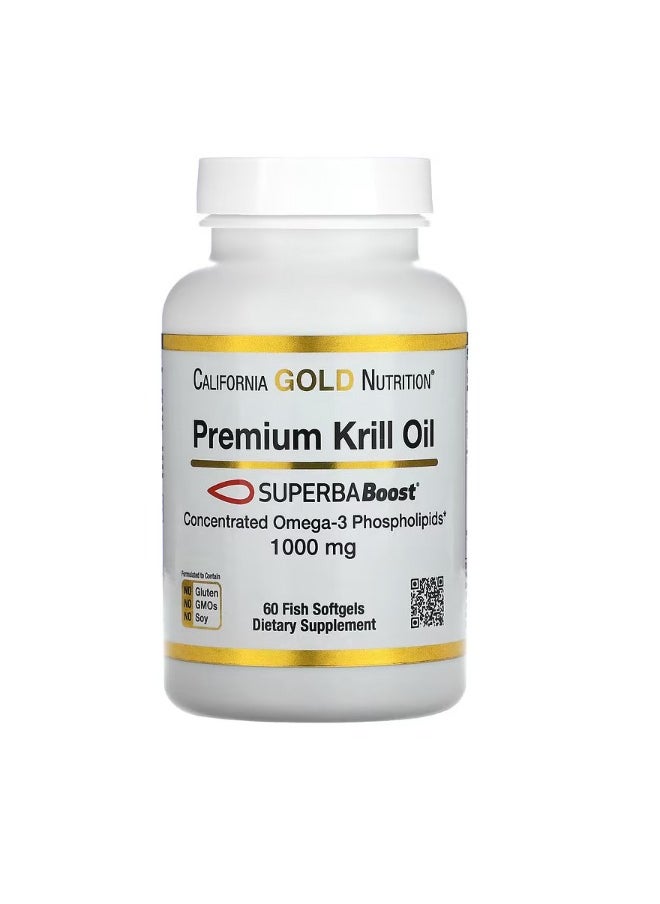 Premium Krill Oil with SUPERBABoost 1000 mg 60  Fish Softgels