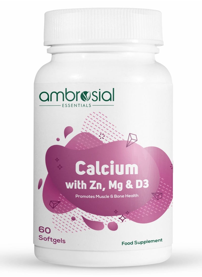 Calcium Magnesium Zinc And Vitamin D3 Calcium Tablets- 60 Softgels