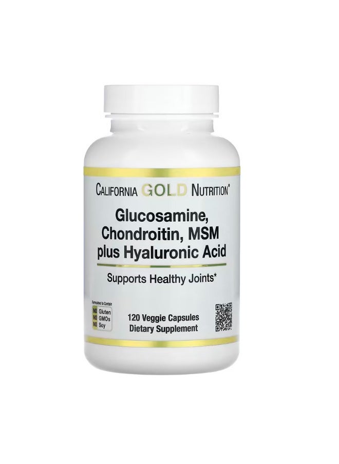 Glucosamine Chondroitin MSM Plus Hyaluronic Acid 120 Veggie Caps