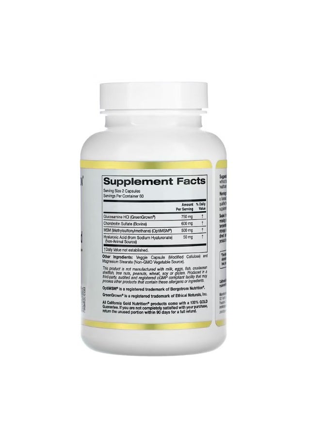 Glucosamine Chondroitin MSM Plus Hyaluronic Acid 120 Veggie Caps