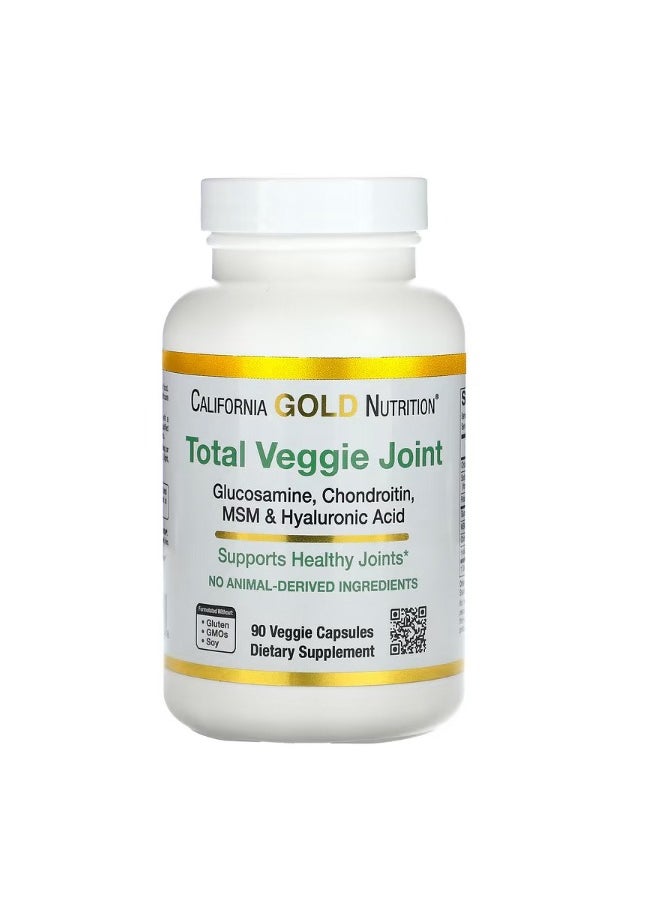 Total Veggie Joint Support Formula With Glucosamine Chondroitin MSM and Hyaluronic Acid 90 Veggie Capsules