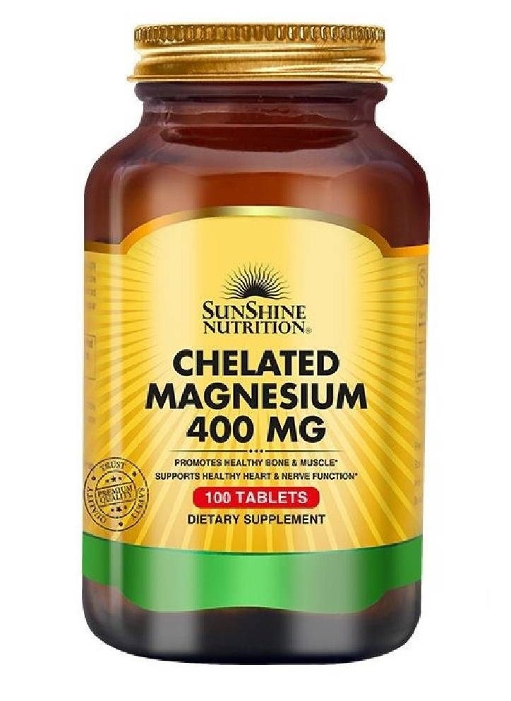 Chelated Magnesium 400Mg Promotes Healthy Bone And Muscle Supports 100 Tablets