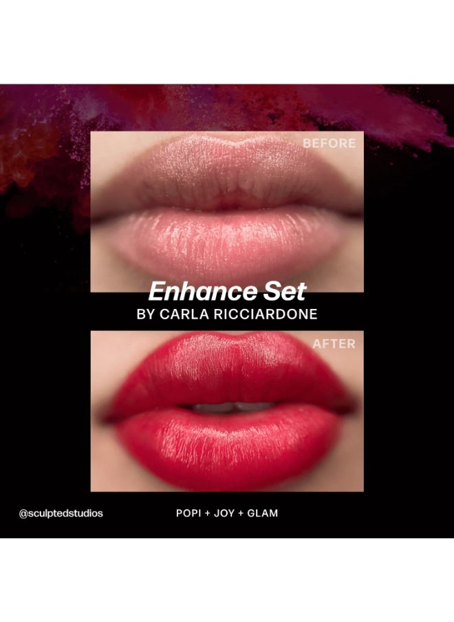 Luxe Enhance Set X Sculpted  Professional Lip Pigments For Permanent Makeup, Lip Blush, And Long-Lasting Lip Color 8X15Ml