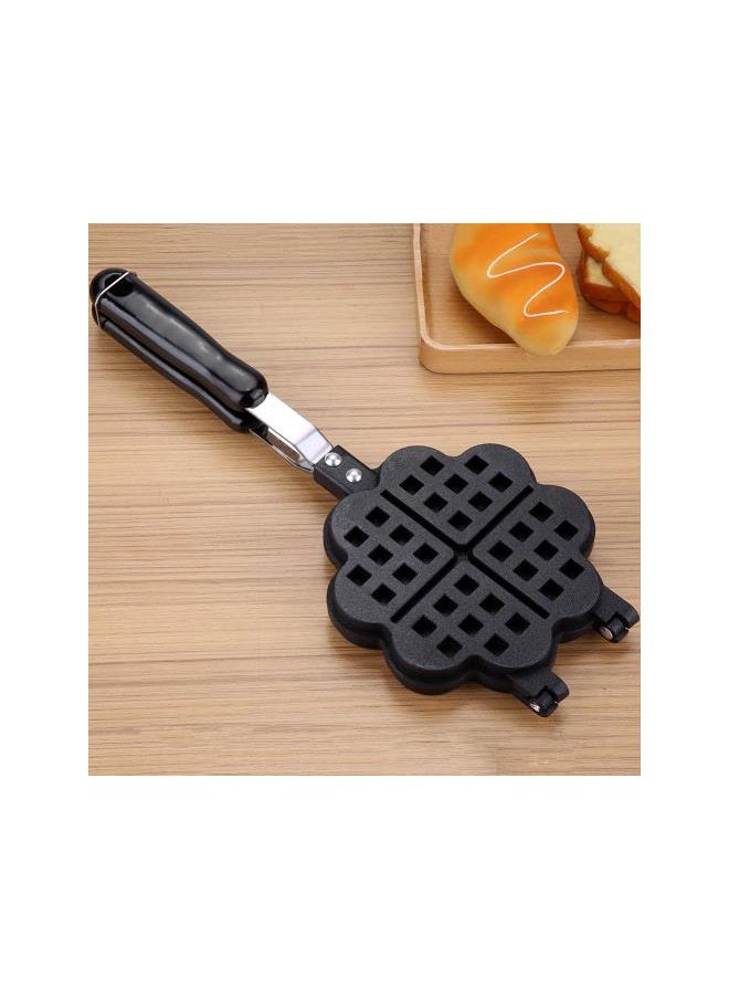 Heart Shape Cast Iron Waffle Maker, Non-stick Double Side Waffle Cake Mold Pot for Household Cafe Restaurant