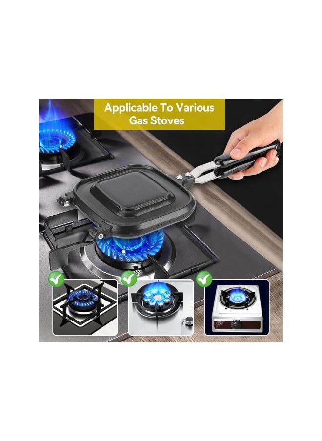 Double-sided Sandwich Maker, Nonstick Stovetop Toasted Sandwich Breakfast Maker Panini Press Grill Pan for Home Kitchen