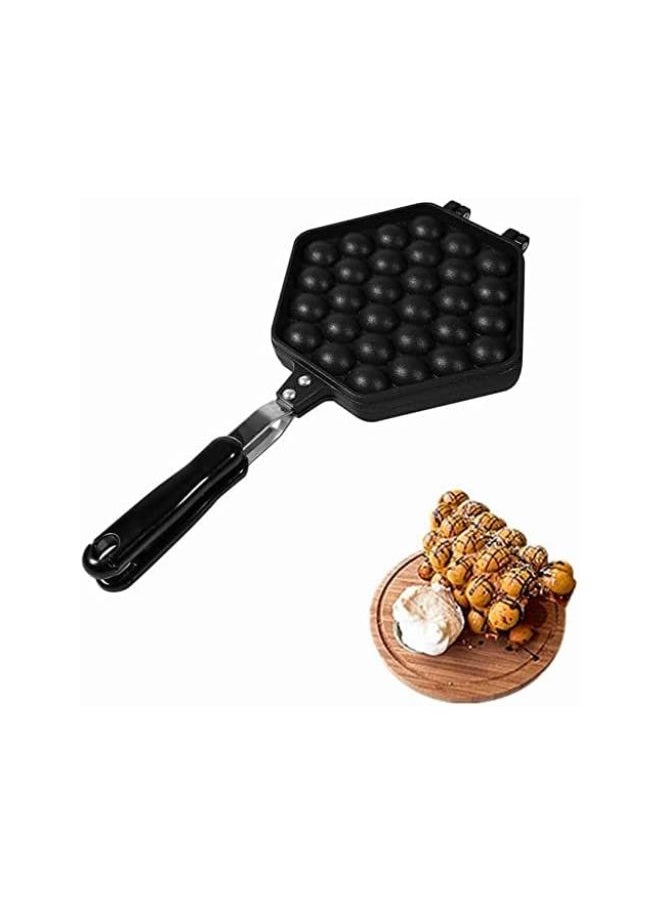 Bubble Waffle Maker Pan, Aluminum Alloy Non-stick Egg Waffler Pan DIY Eggettes Pan Egg Bubble Cake Baking Mold Plate for Restaurant Breakfast Snacks,Gas Stove Top Safety in Under 5 Minutes