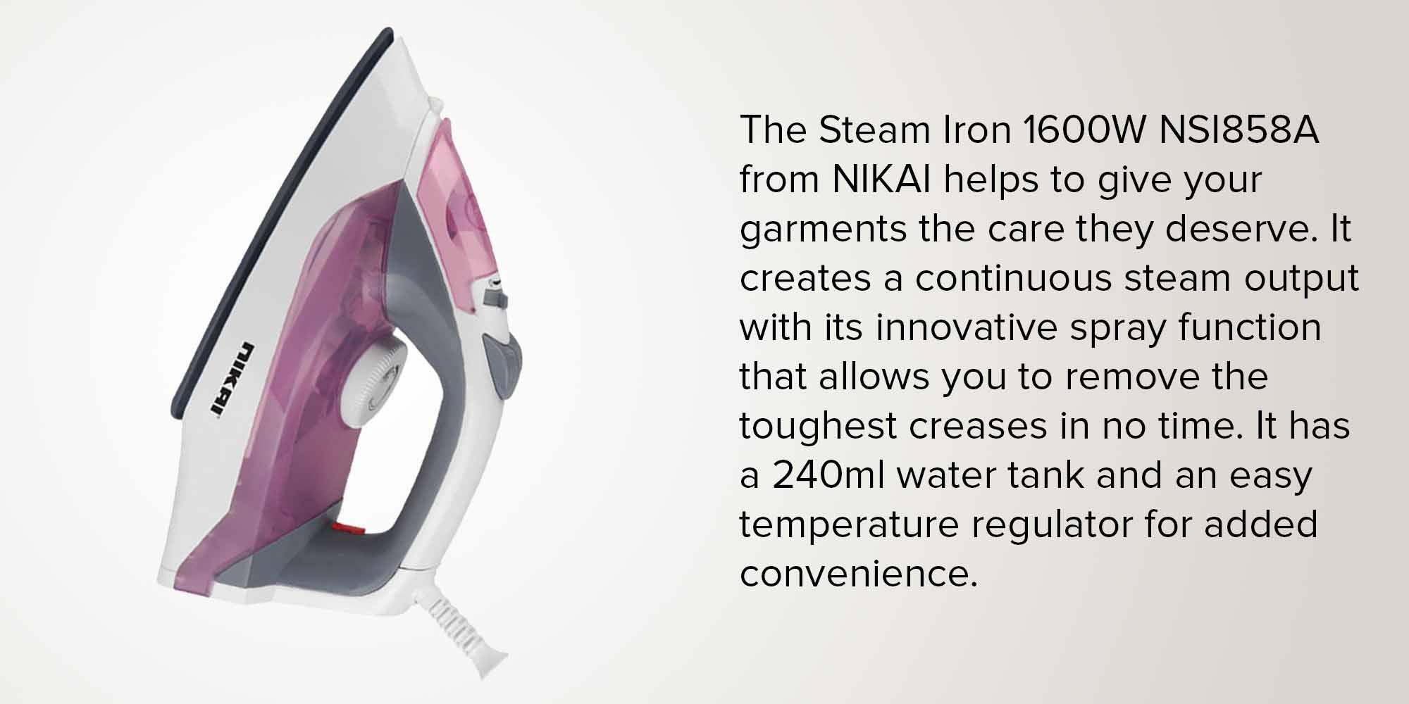 Steam Iron 280 ml 1600 W NSI858AX Pink/Grey/White