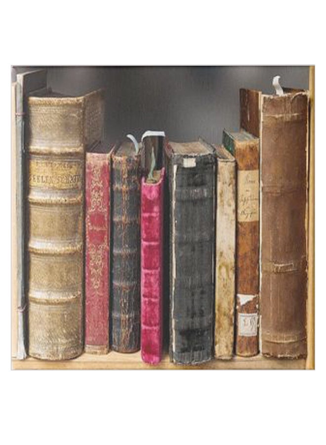 Books Wooden Art Hidden Frame Canvas Wall Painting Multicolour 30 x 30centimeter