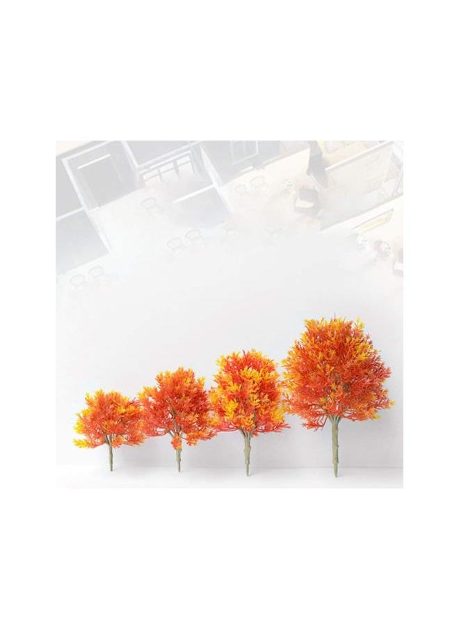 4 Pcs Model Trees Fake Trees Autumn Maple Trees Plant Ornamentm for DIY Crafts Building Model Scenery Landscape Orange (19cm, 15cm, 13cm, 10cm Style)