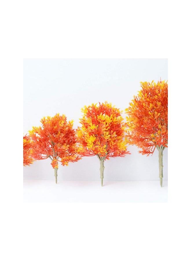 4 Pcs Model Trees Fake Trees Autumn Maple Trees Plant Ornamentm for DIY Crafts Building Model Scenery Landscape Orange (19cm, 15cm, 13cm, 10cm Style)