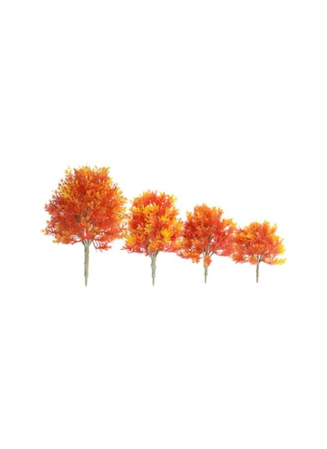 4 Pcs Model Trees Fake Trees Autumn Maple Trees Plant Ornamentm for DIY Crafts Building Model Scenery Landscape Orange (19cm, 15cm, 13cm, 10cm Style)