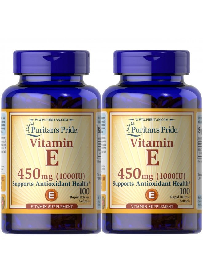 Puritan's Pride Vitamin E Supports Immune Function, 450 mg,100 count (Pack of 2) - Packaging May Vary