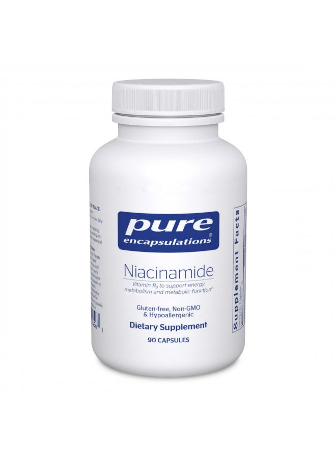 Pure Encapsulations Niacinamide | Vitamin B3 Supplement to Support Energy Metabolism, Joint Mobility, and Metabolic Function* | 90 Capsules