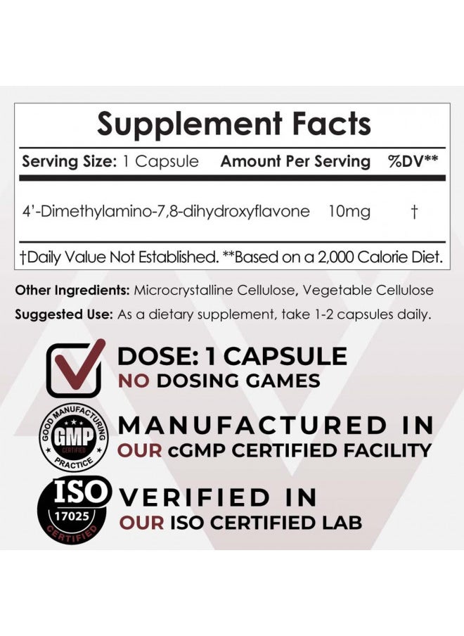 Nootropics Depot 4'-DMA-7,8-DHF Nutritional Supplement Capsules | 10mg | 30 Count | 4'-DMA-7,8-Dihydroxyflavone