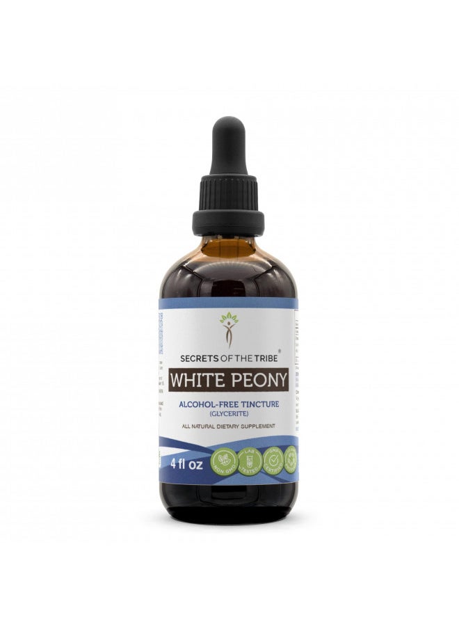 Secrets of the Tribe White Peony Alcohol-Free Liquid Extract, White Peony (Paeonia Lactiflora) Tincture Supplement (4 FL OZ)