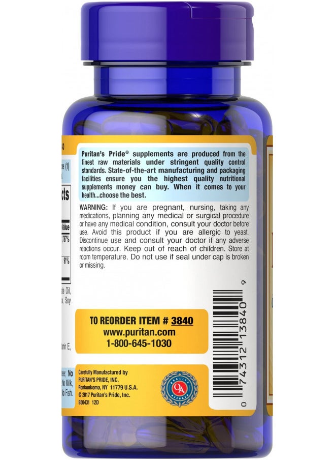 Puritan's Pride Vitamin E-with Selenium 400 IU Natural 100 RR Softgels