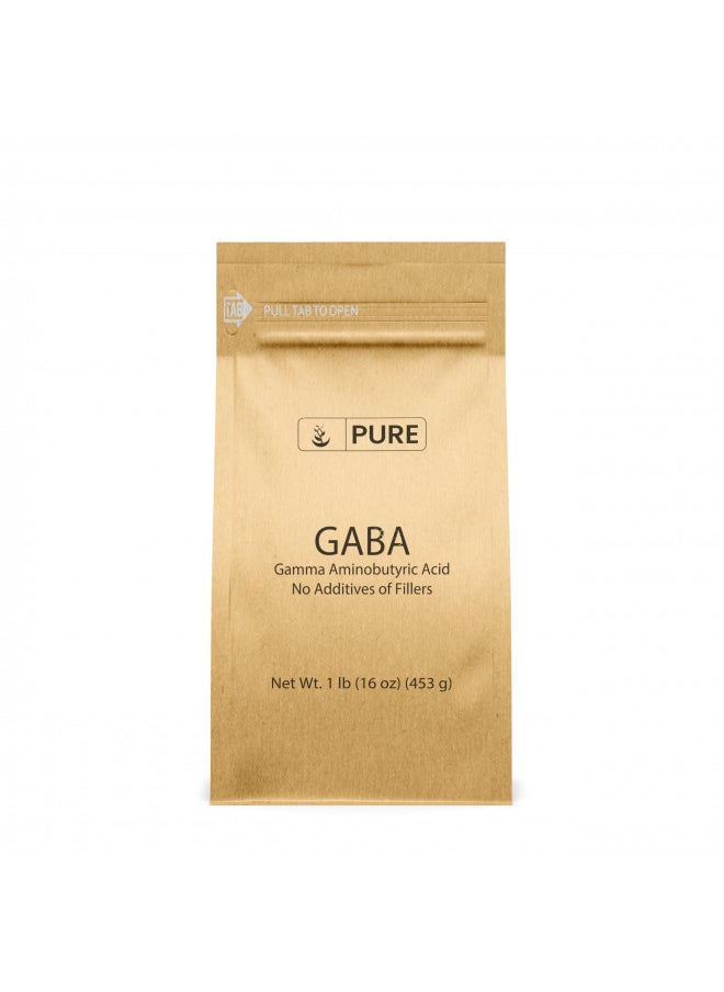 Pure Original Ingredients Gamma Aminobutyric Acid (GABA) Powder (1 lb) Always Pure, No Fillers Or Additives, Lab Verified