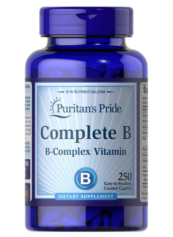 Puritan's Pride Complete B Complex for Energy Metabolism Caplets by Vitamin B, 250 Count