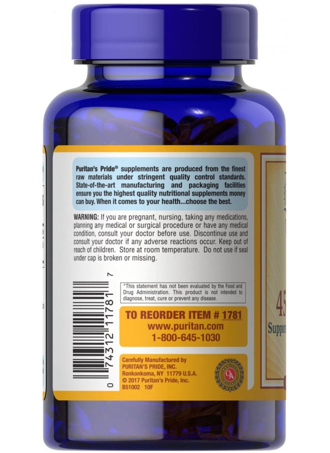 Puritan's Pride Vitamin E 450 Mg, supports immune function, Capsule 100 count