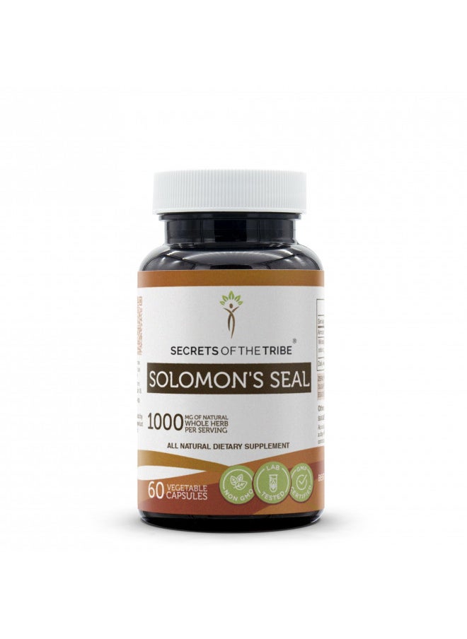 Secrets of the Tribe Solomon's Seal 60 Capsules, 1000 mg, Wildcrafted Solomon's Seal (Polygonatum odoratum) Dried Rhizome (60 Capsules)