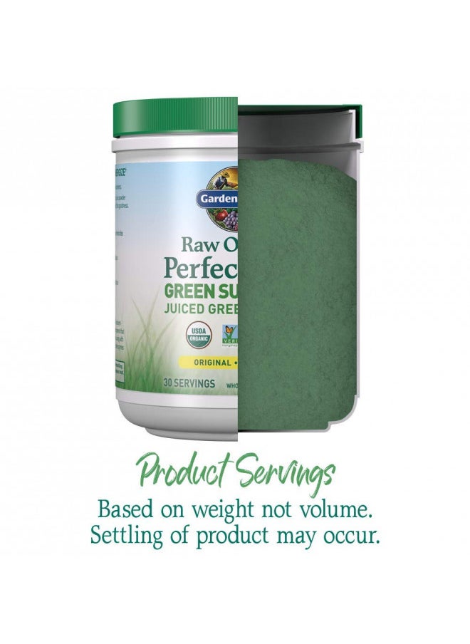 Garden of Life Raw Organic Perfect Food Green Superfood Juiced Greens Powder - Original Stevia-Free, 30 Servings, Non-GMO, Gluten Free Whole Food Dietary Supplement, Alkalize, Detoxify, Energize