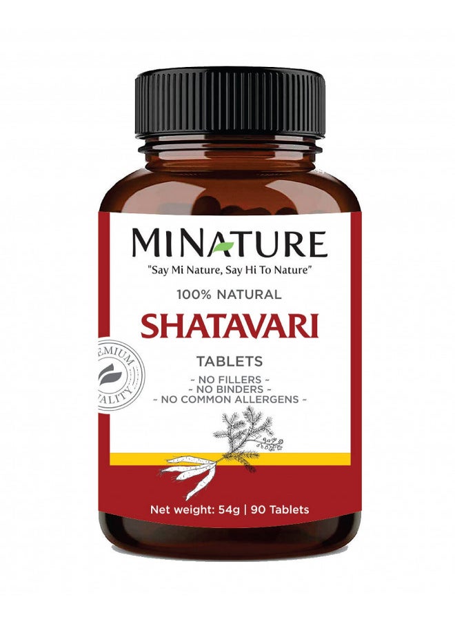 Shatavari Tablets by mi Nature -90 Tablets, 1000mg | 45 Day Supply | Asparagus | from India