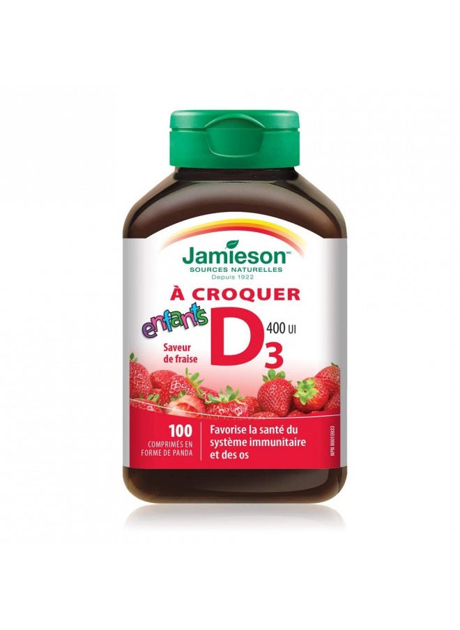 Chewable Vitamin D for Kids - Strawberry-100 tabs Brand: Jamieson Laboratories