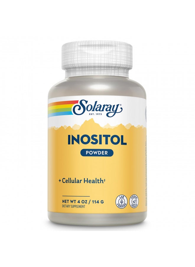 SOLARAY Pure Inositol Powder | May Help Support Healthy Brain, Cardiovascular, Nervous System Function and Mood | Non-GMO, Vegan (4oz, 162 Serv.)