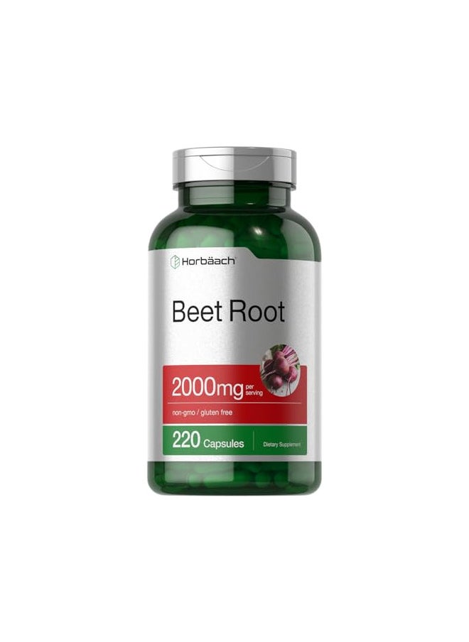 Beet Root Powder Capsules | 250 Pills | Herbal Extract | Non-GMO, Gluten Free, and DNA Tested Supplement | by Horbaach