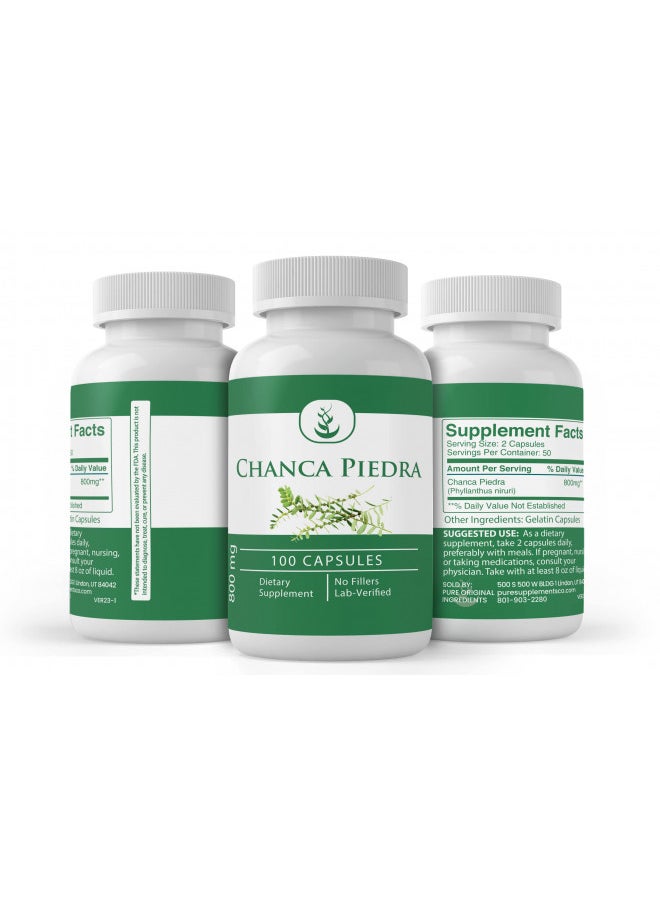 Pure Original Ingredients Chanca Piedra (100 Capsules) Always Pure, No Additives Or Fillers, Lab Verified