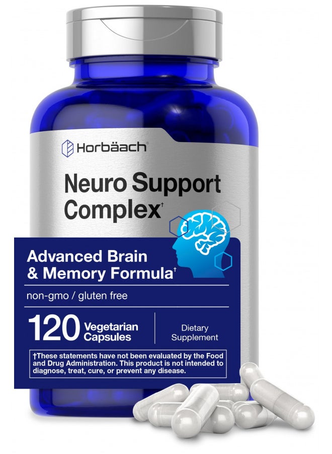 Brain Supplement | 120 Capsules | with Phosphatidylserine & DMAE | Advanced Formula for Memory, Focus, Clarity | Vegetarian & Gluten Free | Neuro Support | by Horbaach