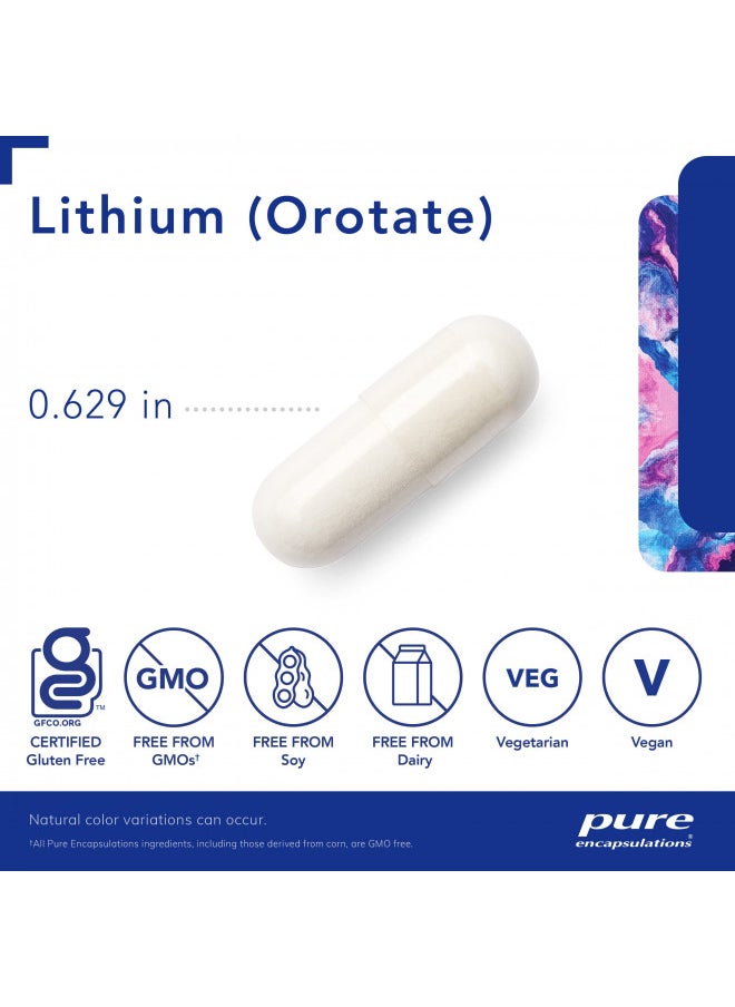 Pure Encapsulations Lithium (Orotate) 1 mg | Support for Calmness and Behavior | 90 Capsules