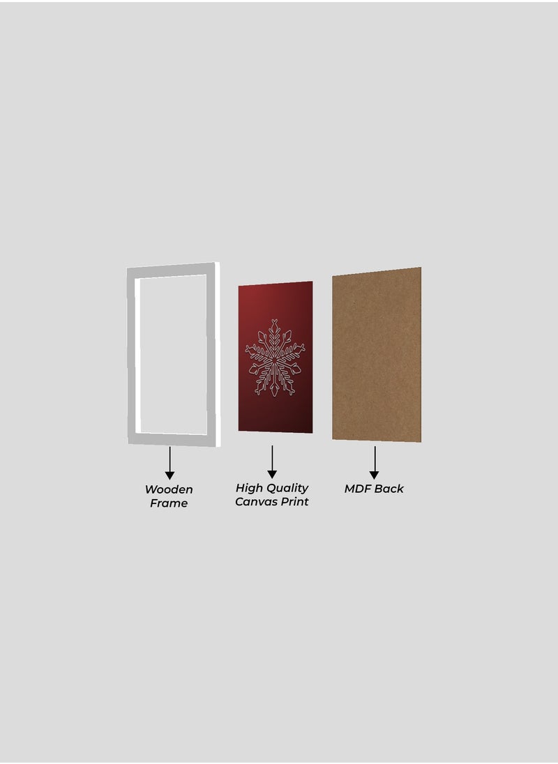 Set of 3 Printed Christmas Themed Artwork with Wooden Frame and Glass – Wall Mount Friendly, Includes Hooks and Screws, Available in Sizes: 60x40, 20x30. (Two Colours: Red and Gold)