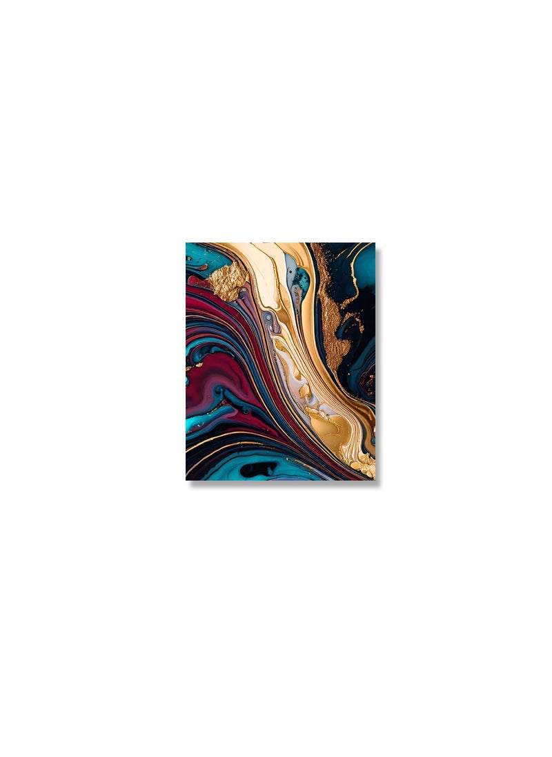 Abstract Canvas Artwork on Cotton Canvas with Wooden Stretcher – Wall Mount Friendly, Includes Hooks and Screws, Available in Sizes: 40x40, 60x40, 80x60, 80x120, 100x100, 100x150