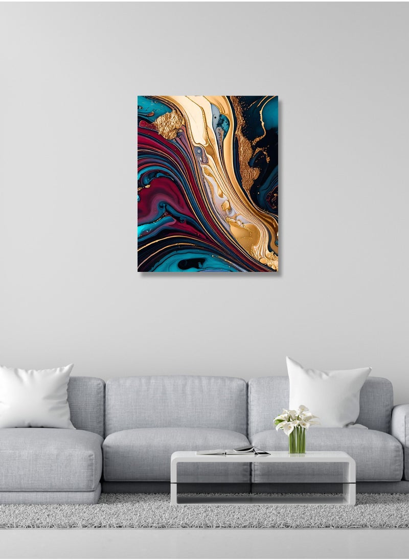 Abstract Canvas Artwork on Cotton Canvas with Wooden Stretcher – Wall Mount Friendly, Includes Hooks and Screws, Available in Sizes: 40x40, 60x40, 80x60, 80x120, 100x100, 100x150