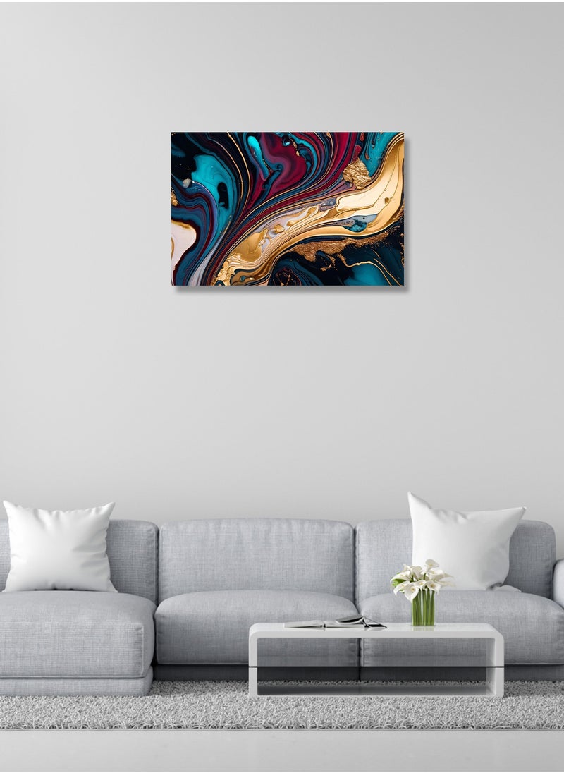 Abstract Canvas Artwork on Cotton Canvas with Wooden Stretcher – Wall Mount Friendly, Includes Hooks and Screws, Available in Sizes: 40x40, 60x40, 80x60, 80x120, 100x100, 100x150