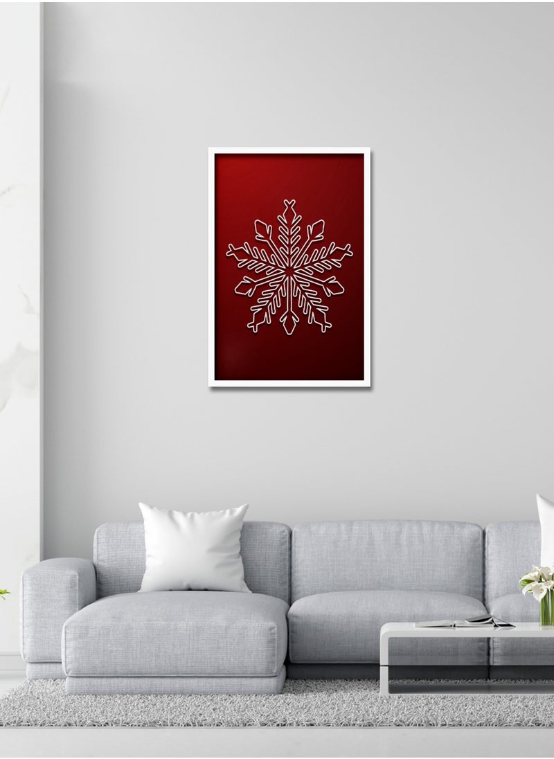 Set of 3 Printed Christmas Themed Artwork with Wooden Frame and Glass – Wall Mount Friendly, Includes Hooks and Screws, Available in Sizes: 60x40, 20x30. (Two Colours: Red and Gold)