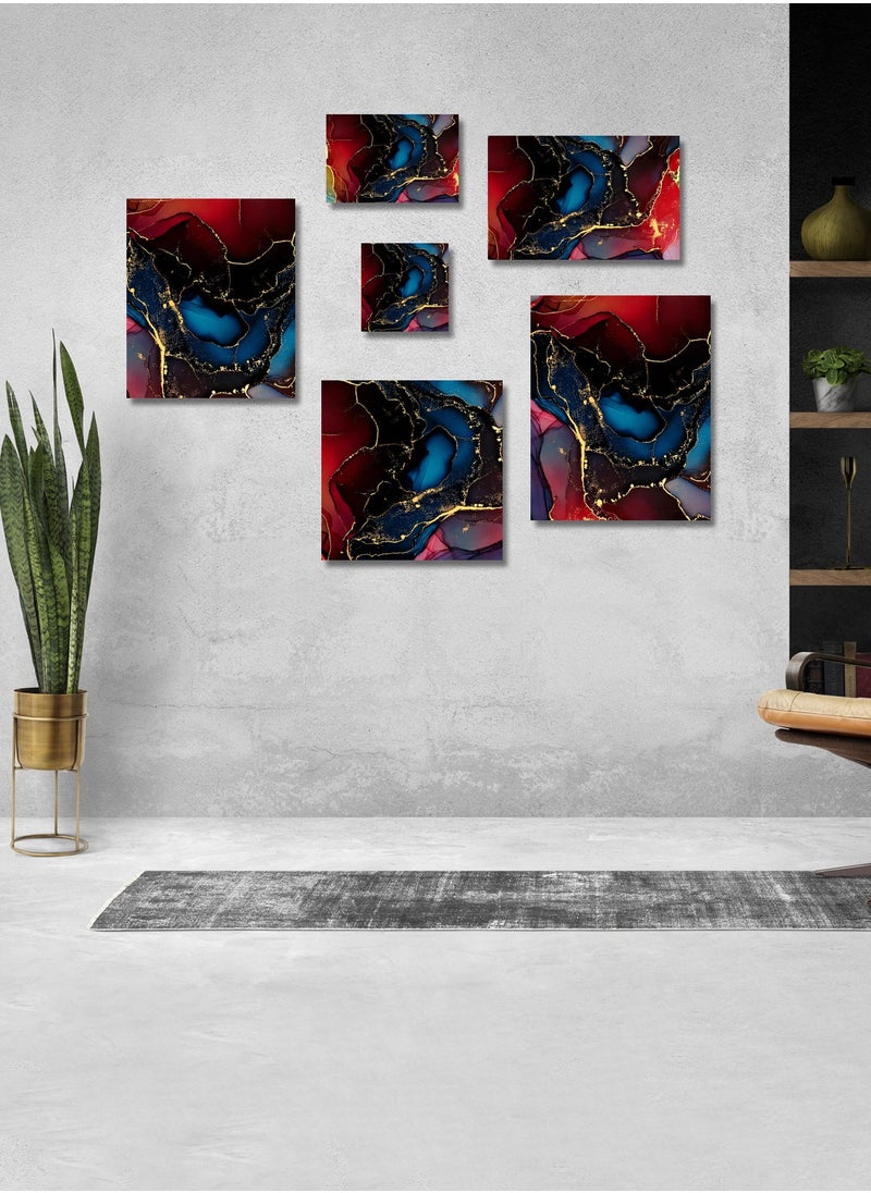 Abstract Canvas Artwork on Cotton Canvas with Wooden Stretcher – Wall Mount Friendly, Includes Hooks and Screws, Available in Sizes: 40x40, 60x40, 80x60, 80x120, 100x100, 100x150