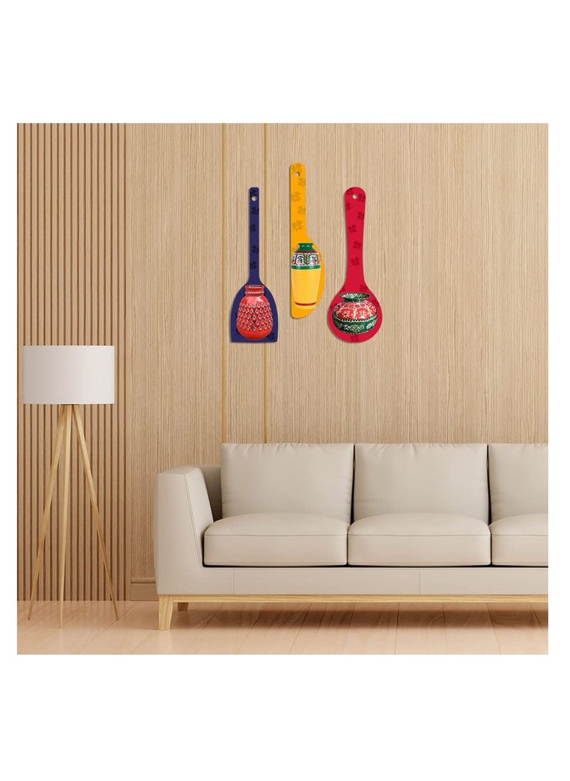 Decorative Pots Wooden Wall Hanger For Home | Office | Living Room