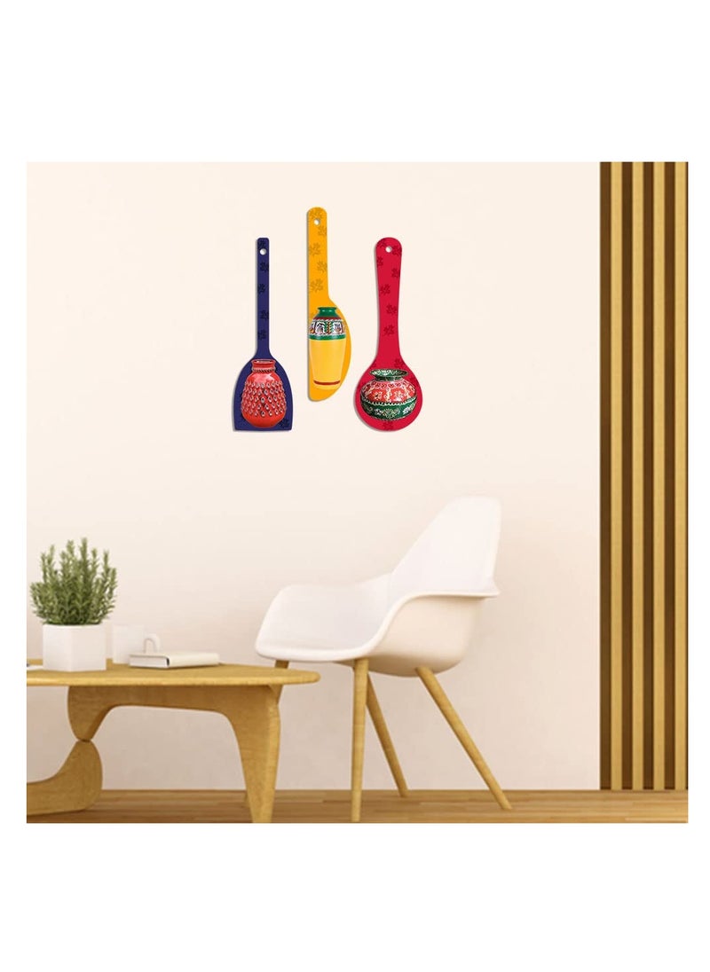 Decorative Pots Wooden Wall Hanger For Home | Office | Living Room