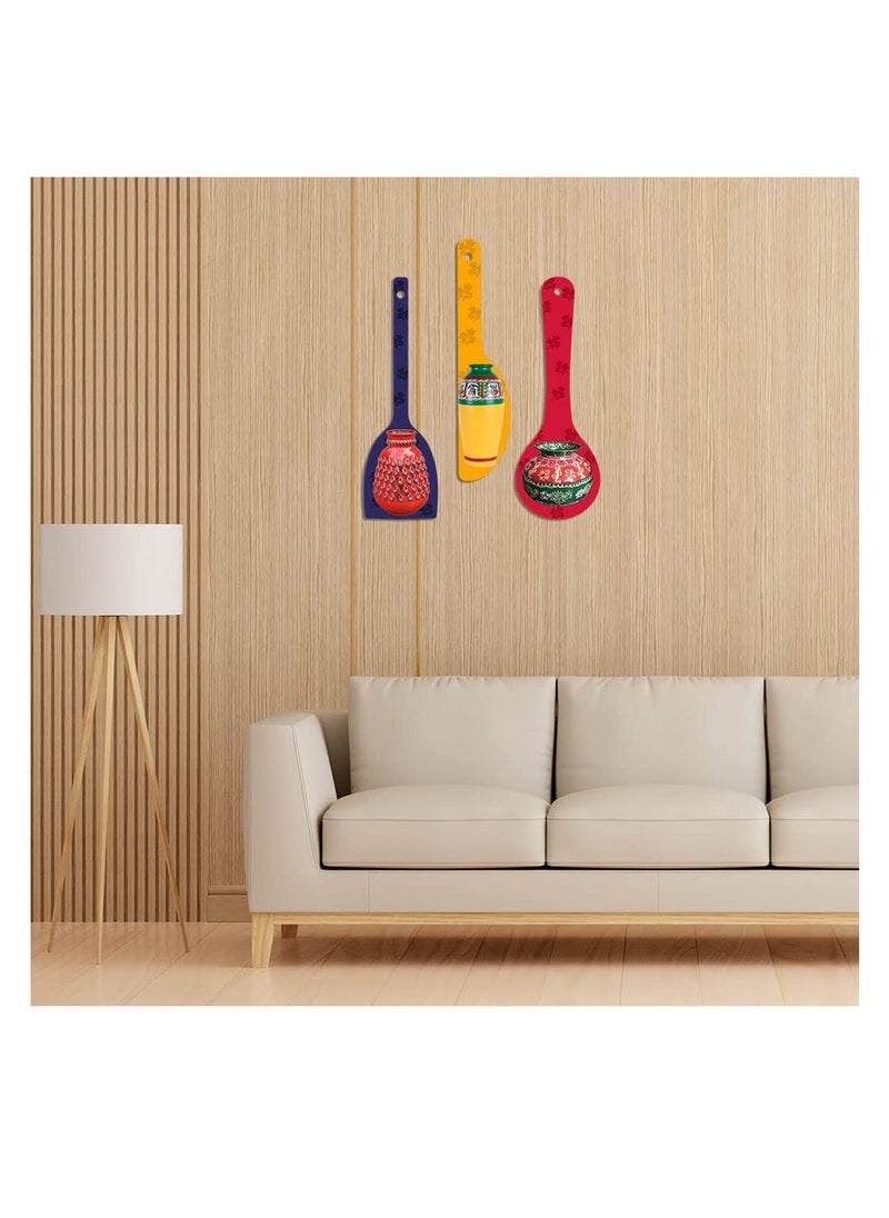 Decorative Pots Wooden Wall Hanger For Home | Office | Living Room