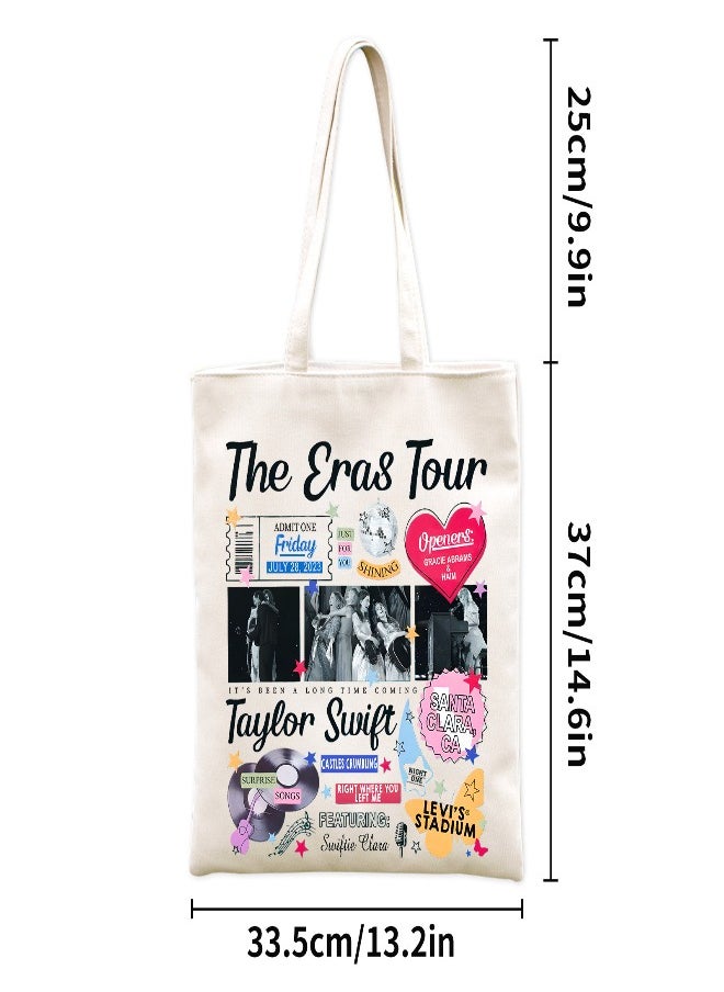 Canvas Bag for 1989 Album Polychromatic, Canvas Tote Bag Aesthetic for Women, Singer Tote Bag for Taylor Swift Fans, Gift Bag Music Lover Albums Tour Casual Shopping,Large Capacity for Canvas Bag