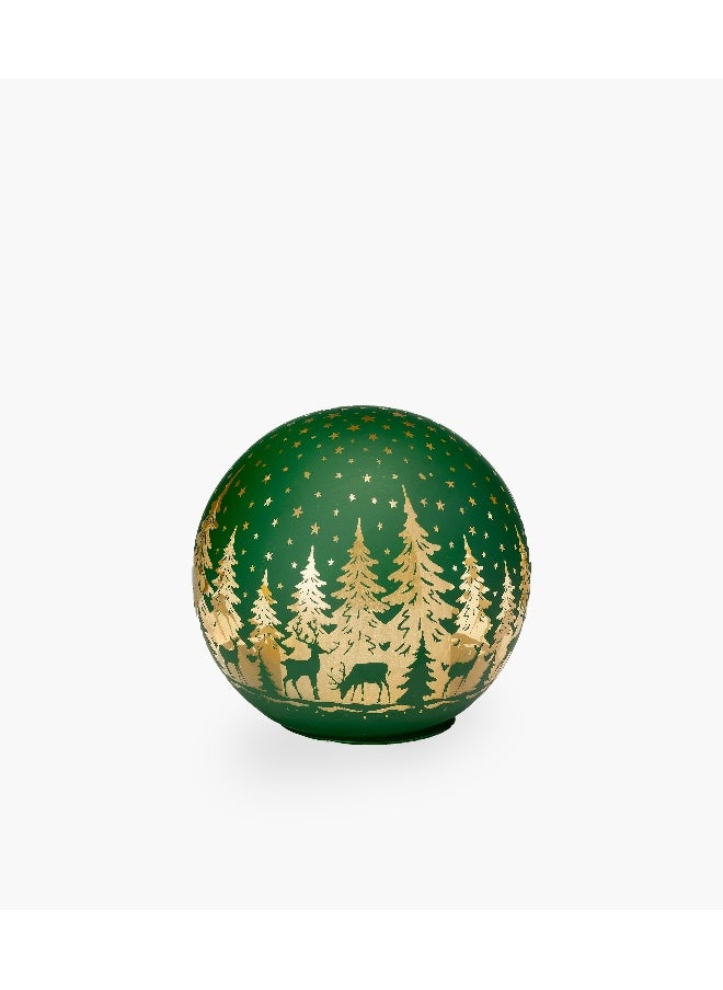 Green Glass Ball L 14.5Cm