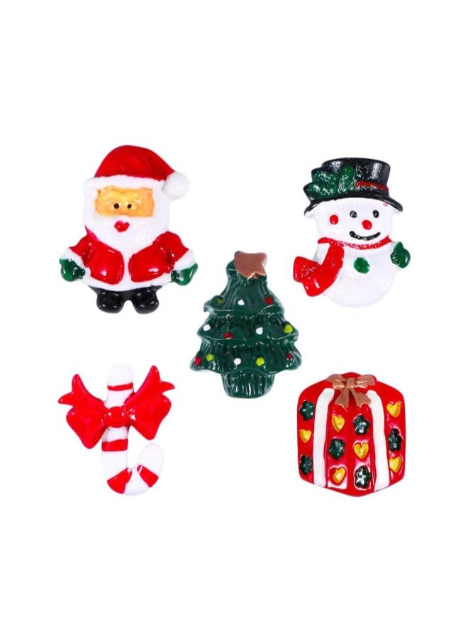 Christmas Decoration Ornaments Snowman Santa Claus Candy Cane Christmas Tree Resin Miniature Pack of 15