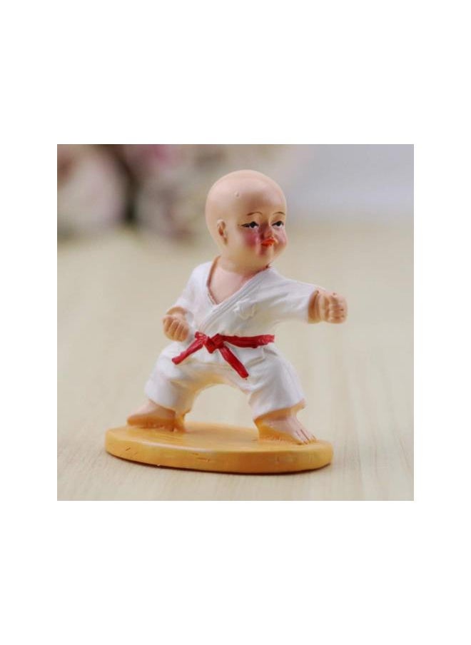 Resin Monk Figure Chinese Kung Fu Monk Statue Car Dashboard Home Office Shelf Desktop Ornament Decoration 6 Pcs