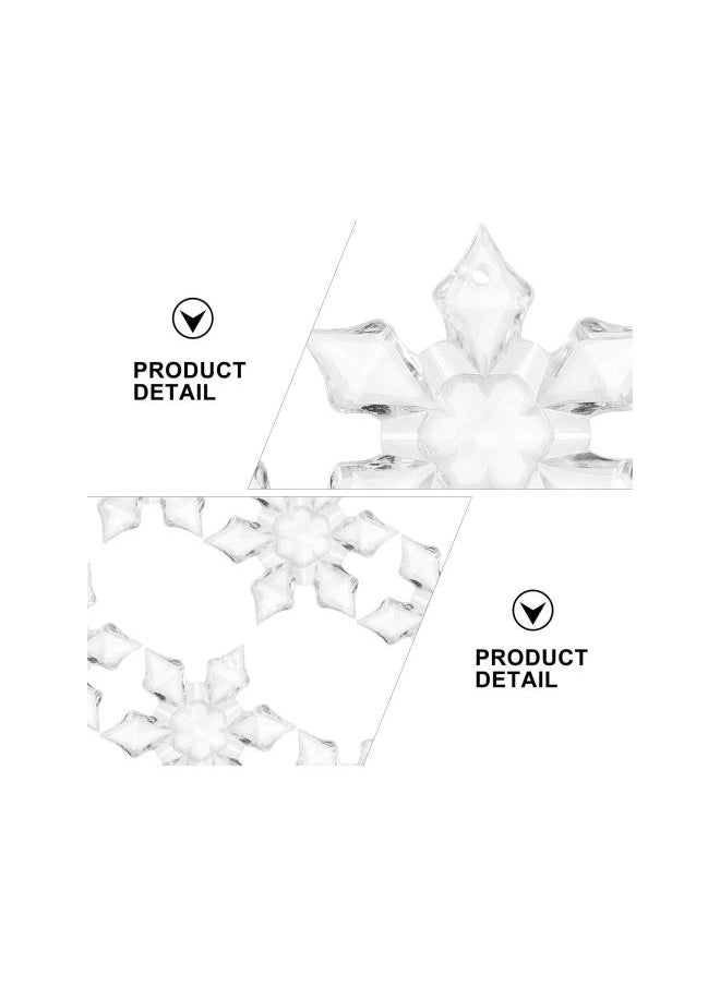 24 Pcs Clear Mini Acrylic Crystal Snowflakes Ornaments with Hole Christmas Tree Wedding Hanging Decoration for DIY Craft Project (1.2 Inch)